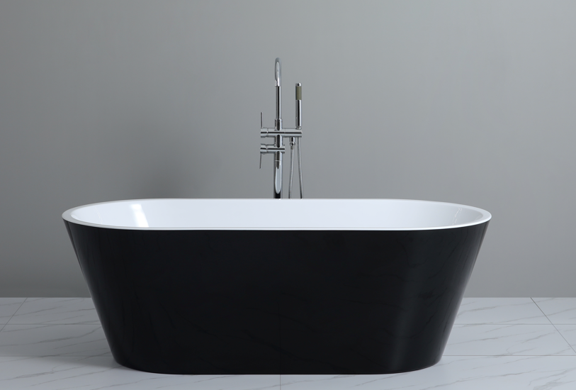 Ovia Freestanding Bathtub with Non-Overflow (Black & White) (1500/1700mm) - Clearance
