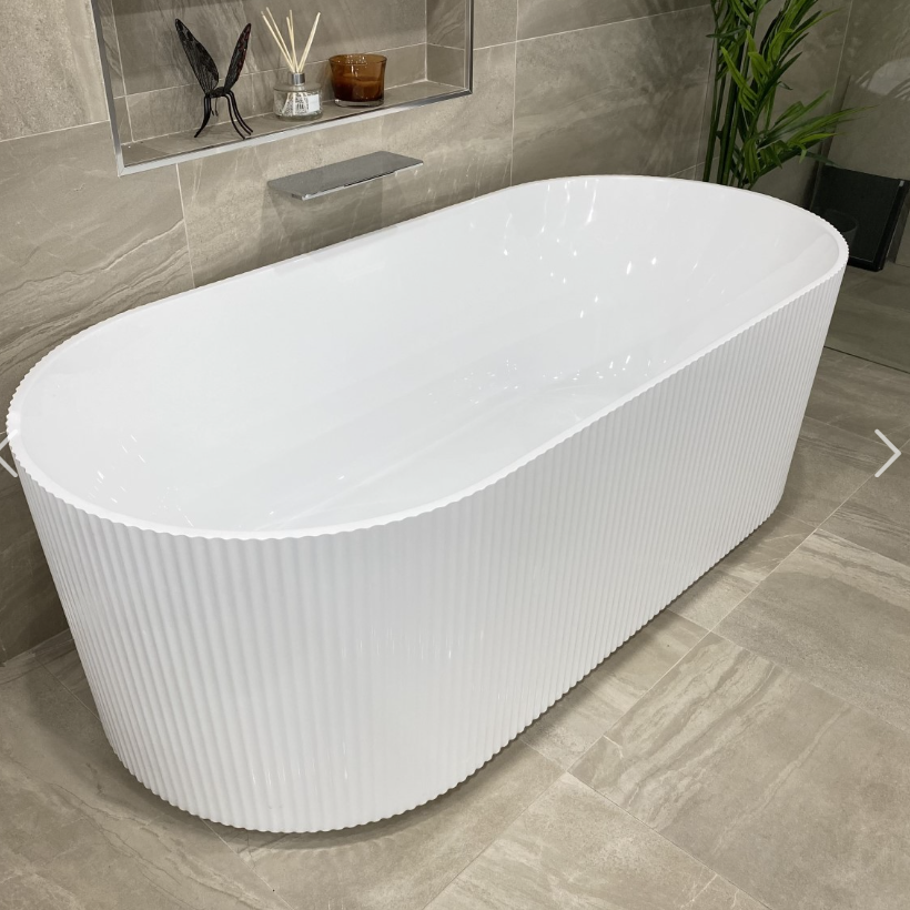 Brighton Groove Freestanding Bathtub with Non-Overflow (Gloss White/Matte White) (1500/1700mm)