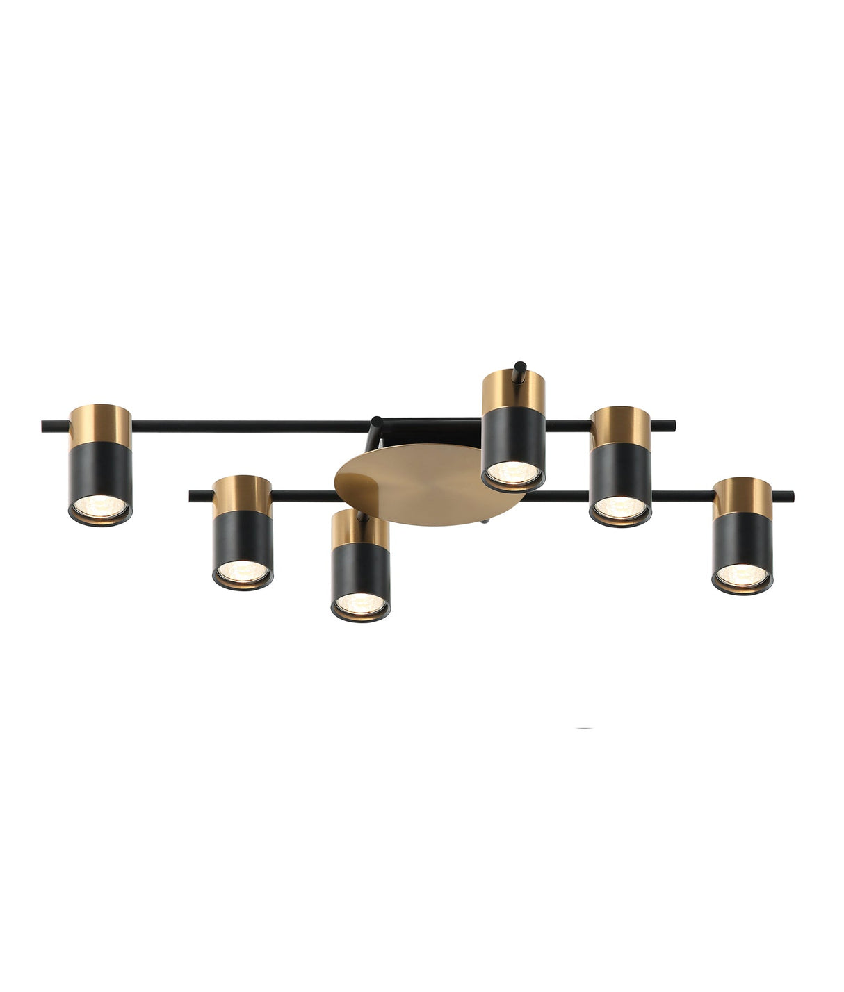 TACHE: Interior Spot Ceiling Lights (with Adjustable Black & Antique Brass Heads) IP20