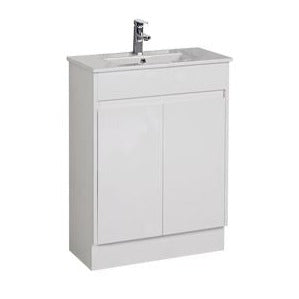 MAYA Slim Free Standing Vanity Gloss White 600mm