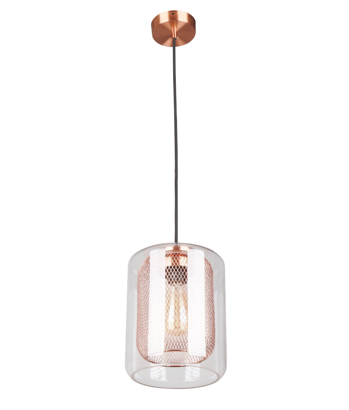 TONO: Mesh Internal & Clear Glass Oblong Pendant Lights