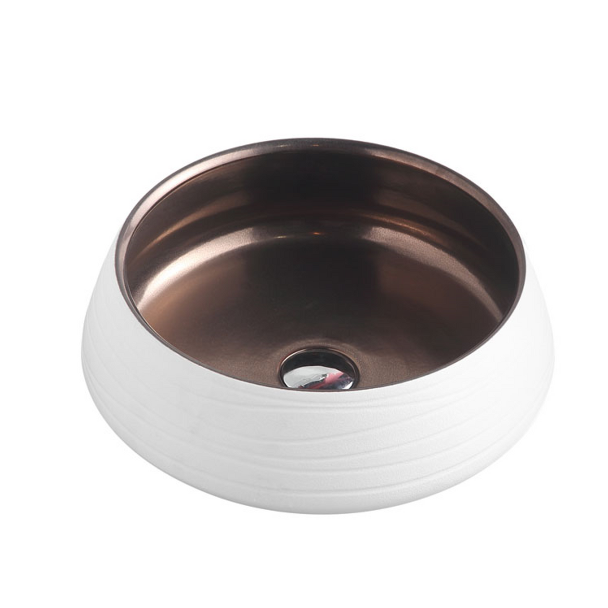 TRIER Round Counter Top Basin Art White 410mm