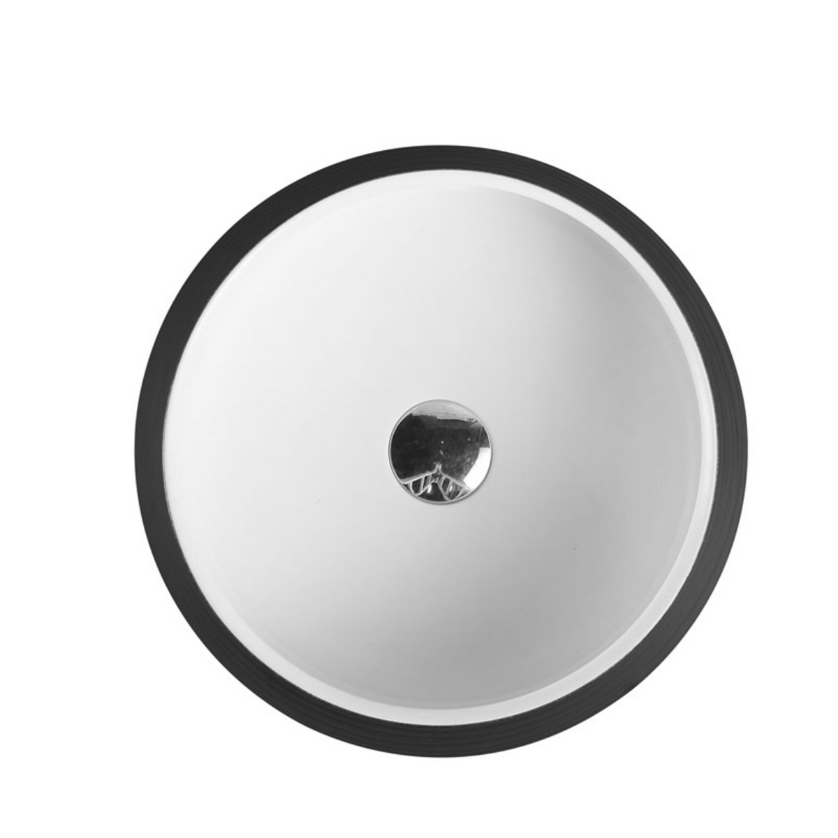 TRIER Round Counter Top Basin White and Black 410mm