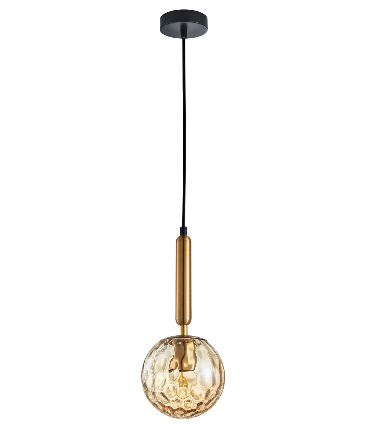 TRATTINO: Interior Bronze Amber /Black Smoke Spherical Glass Pendant Lights