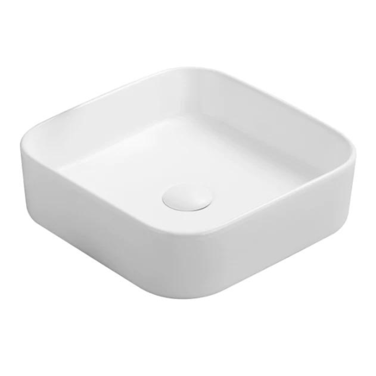 POSEIDON Matte White Ceramic Basin (Square: 370x370x110)