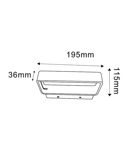 VENICE: LED Interior Matte White Rectangular Up/Down Wall Light