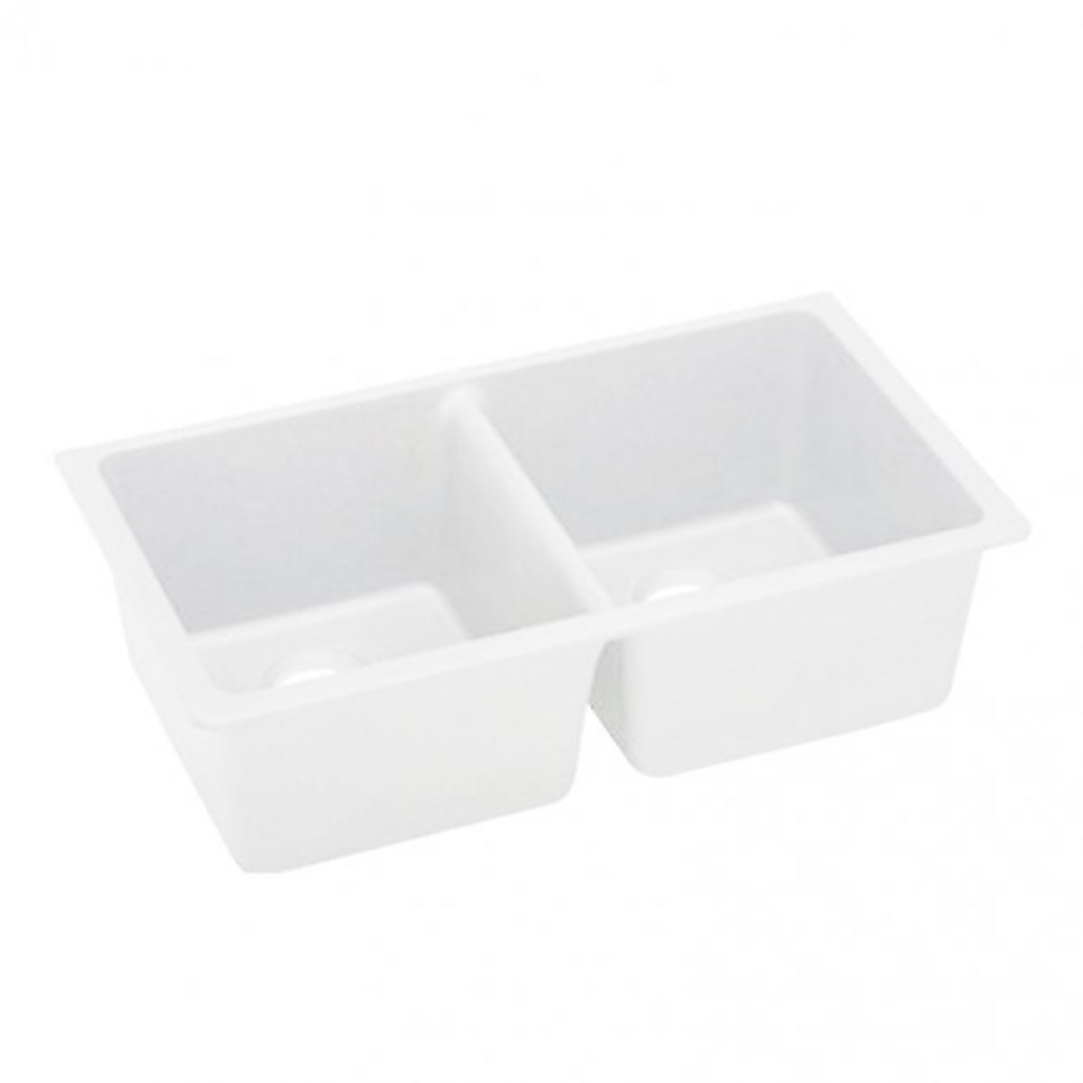 ARETE White Granite Quartz Stone Double Kitchen Sink 838x476mm