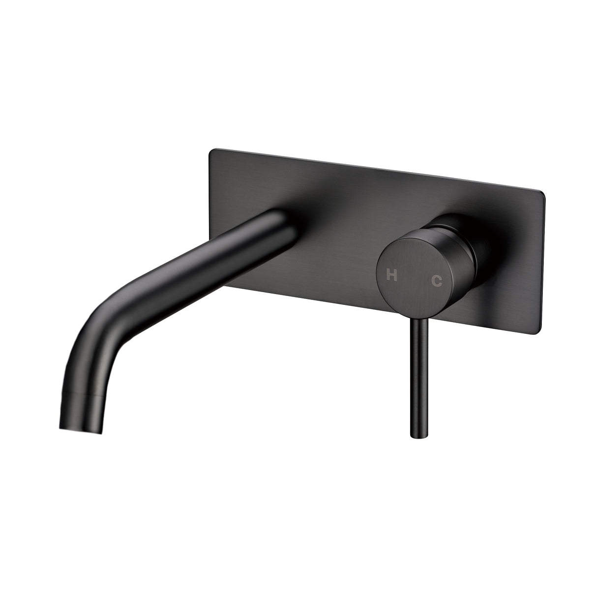 Pentro Wall Mixer With Round Spout - Brushed Gun Metal