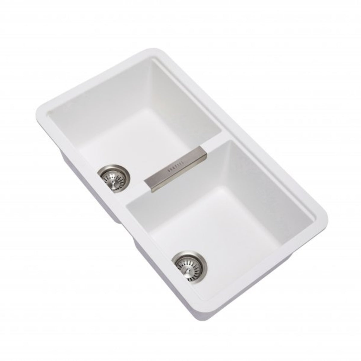 White Carysil CG2B3322 Double Bowl Stone Kitchen Sink - 824*481*241mm