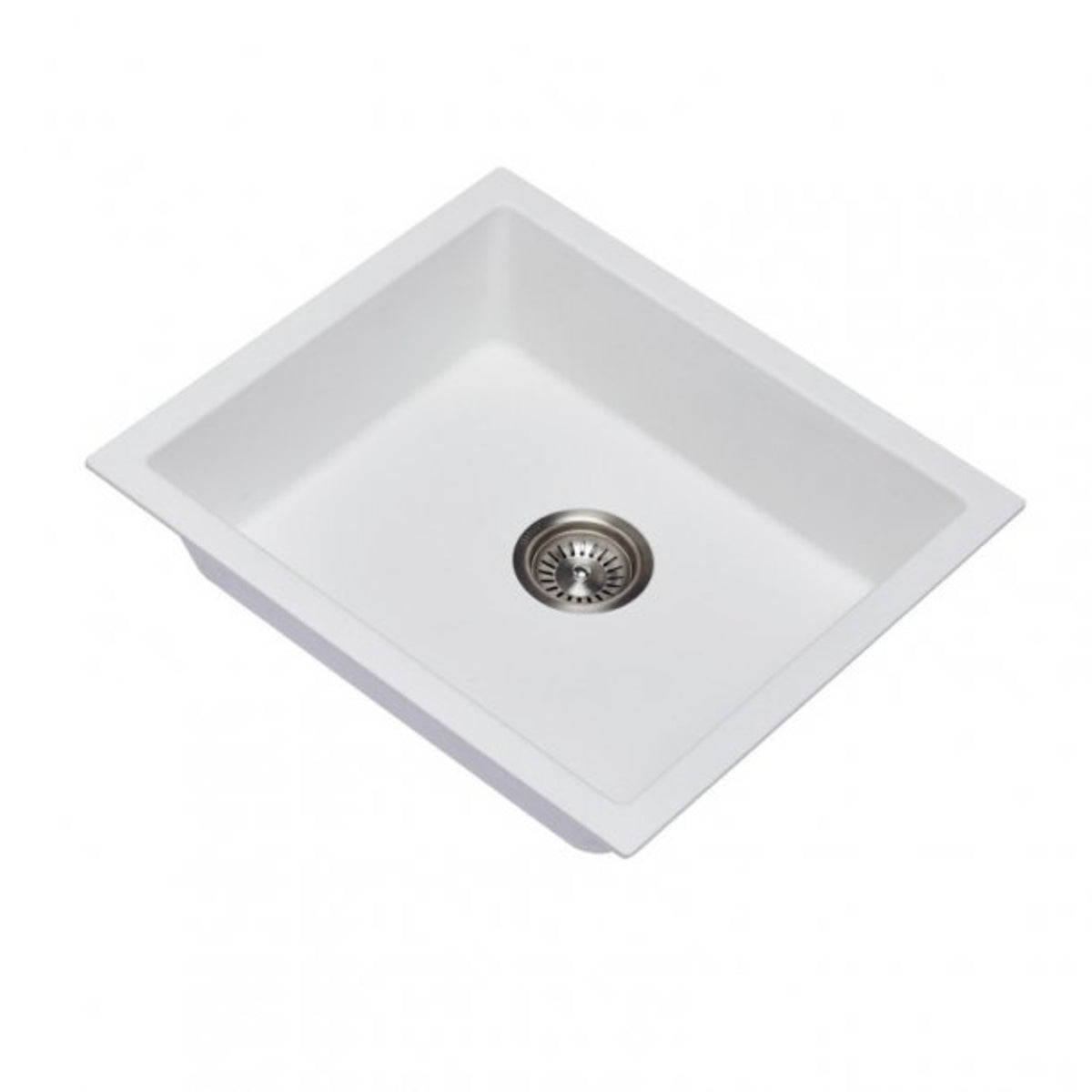 White Carysil Granite Single Bowl Kitchen Sink - 533x457mm
