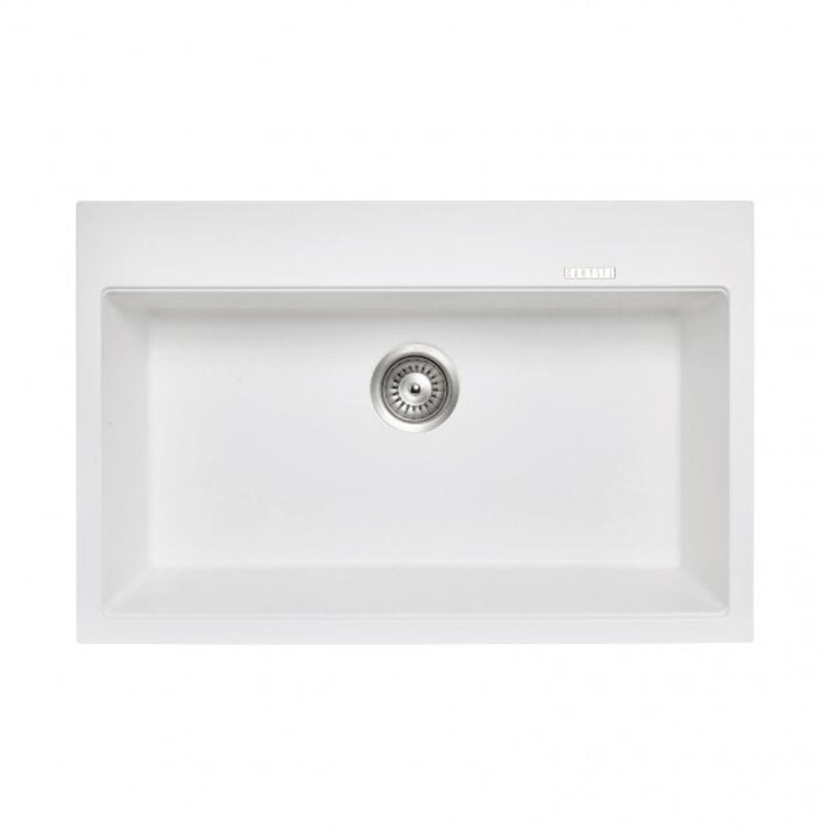 White Carysil Granite Single Bowl Kitchen Sink - 780x510x220mm