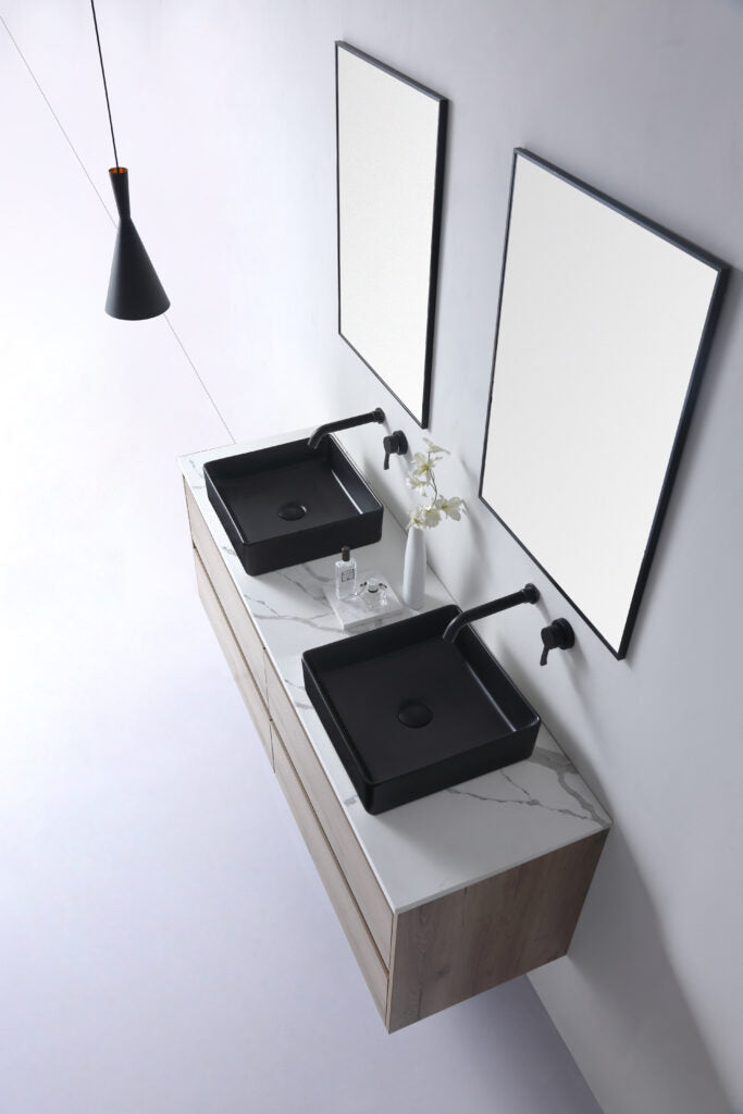 Aulic MACLEOD Matte Black Ceramic Basin (Square: 360x360x120)