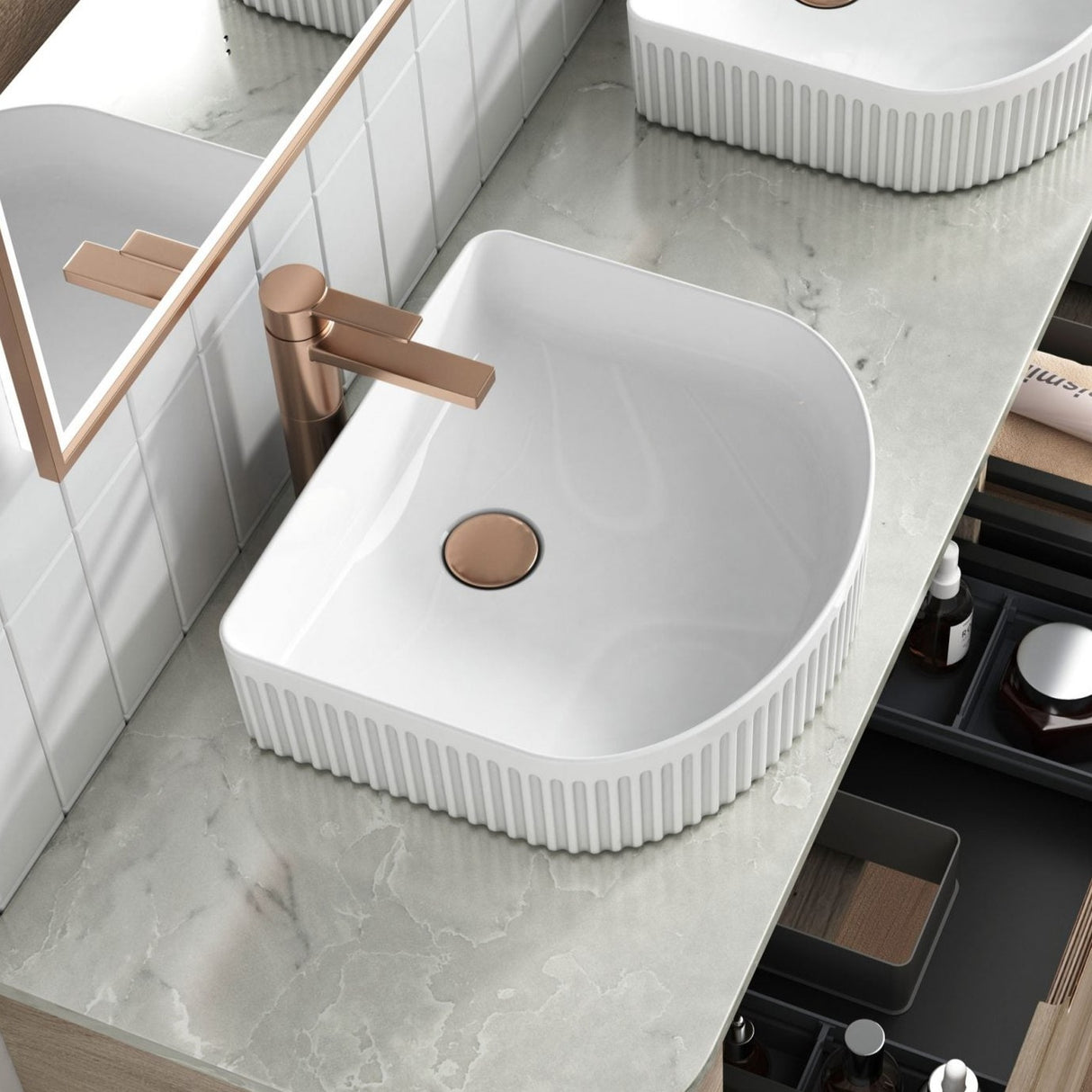 Aulic CYRUS Ceramic Basin (Arch: 415x365x120)