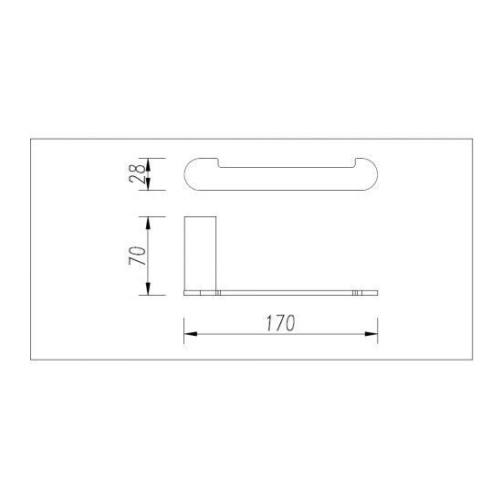 Bellino Toilet Roll Holder - Brushed Gun Metal Technical Drawing