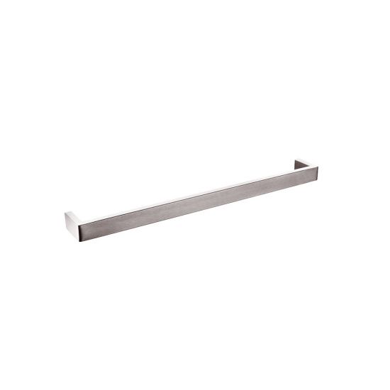 Cavallo AR71 Square Single Towel Rail 600mm - Brushed Nickel