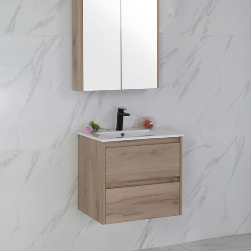 MAX MDF Wall Hung Vanity Max Oak (All Sizes)