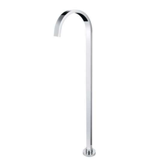 Cavallo Square Stainless Steel Freestanding Bath Spout - Chrome