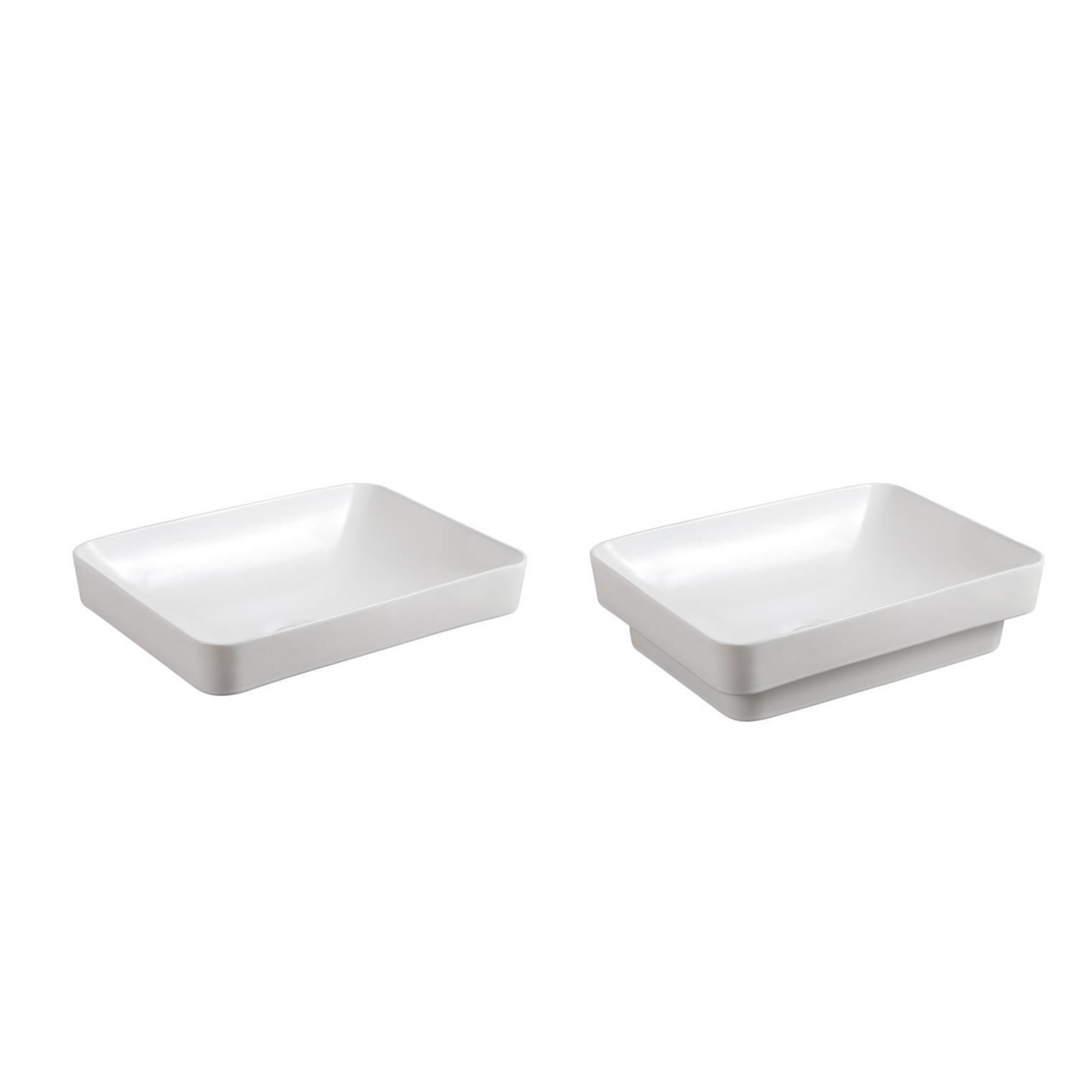 Logan Semi Recess Soft White Basin (Rectangle: 500x370x140mm)