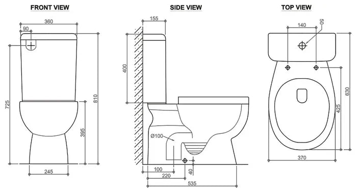 MASSA Rimless Toilet Suite S-Trap