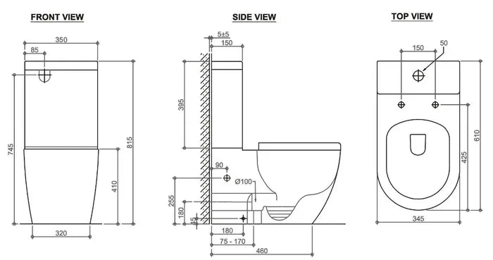 DELUSO Rimless Toilet Suite