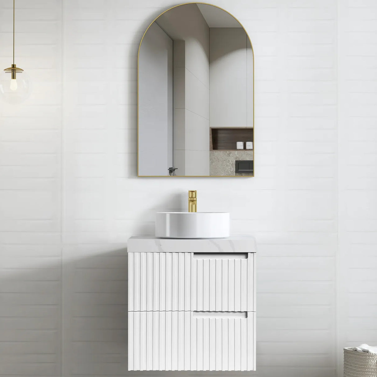 Vanity NOOSA Wall Hung 600mm Satin White