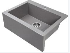 Laveo 490*580*220mm Grey Granite Stone Sink Single Bowl
