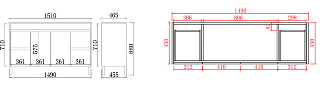 STELLA PVC Floor Vanity 1500mm