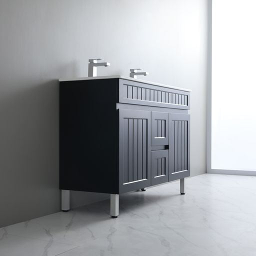 ACACIA SHAKER PVC Floor Vanity 1200mm (Double Bowl)
