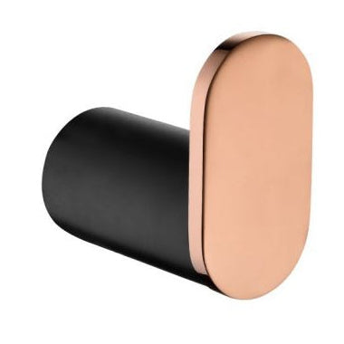 RUSHY Round Robe Hook - Black & Rose Gold