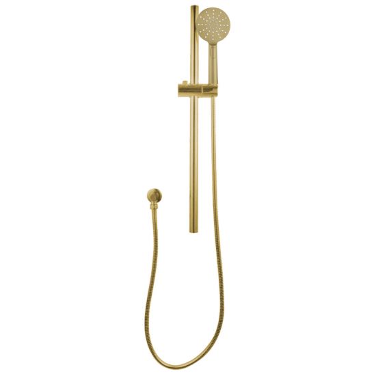 Pentro Round Handheld Shower Rail Set - Brushed Brass