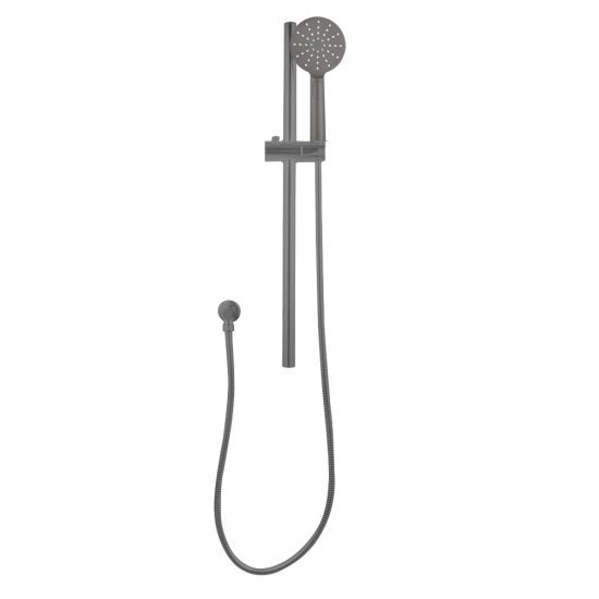 Pentro Round Handheld Shower Rail Set - Brushed Gun Metal