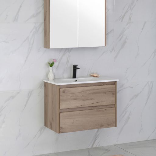 MAX MDF Wall Hung Vanity Max Oak (All Sizes)