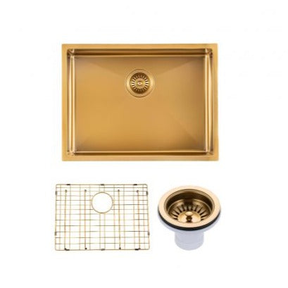AQU Brushed Brass Kitchen Sink Set (600x450x230)