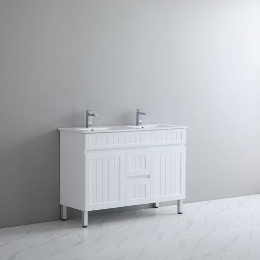 ACACIA SHAKER PVC Floor Vanity 1200mm (Double Bowl)
