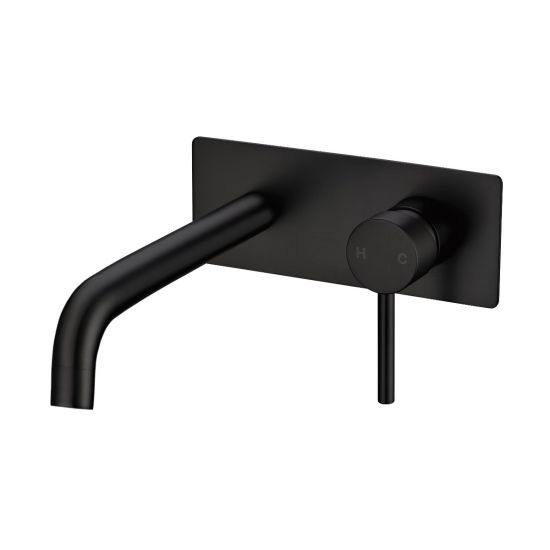 Pentro Wall Mixer With Round Spout - Matte Black