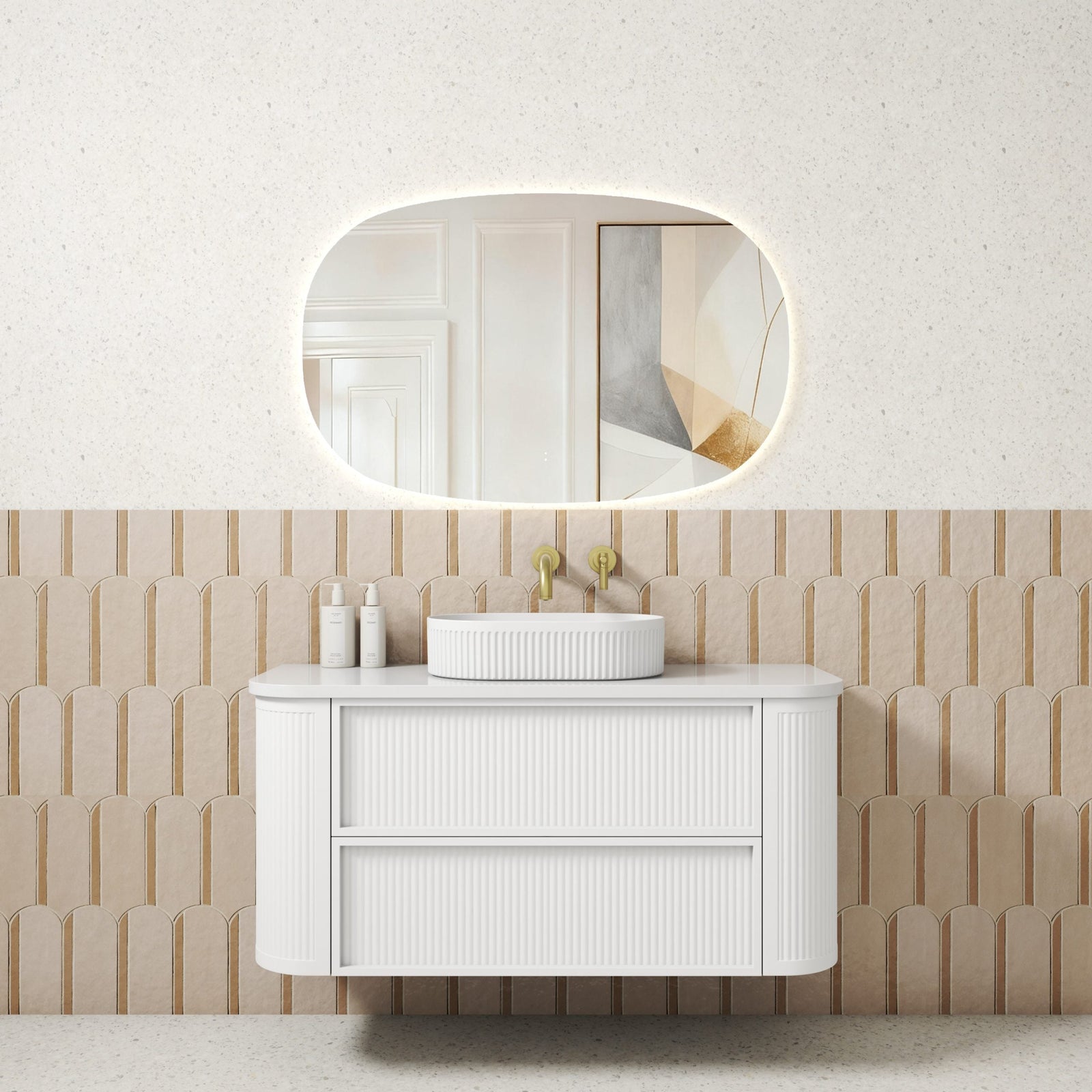 White Wall Hung Vanities: Gloss and Matte White Floating Bathroom Vanities