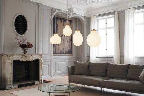 RAITO 22 OVAL PENDANT GLASS, METAL OPAL/BRASS