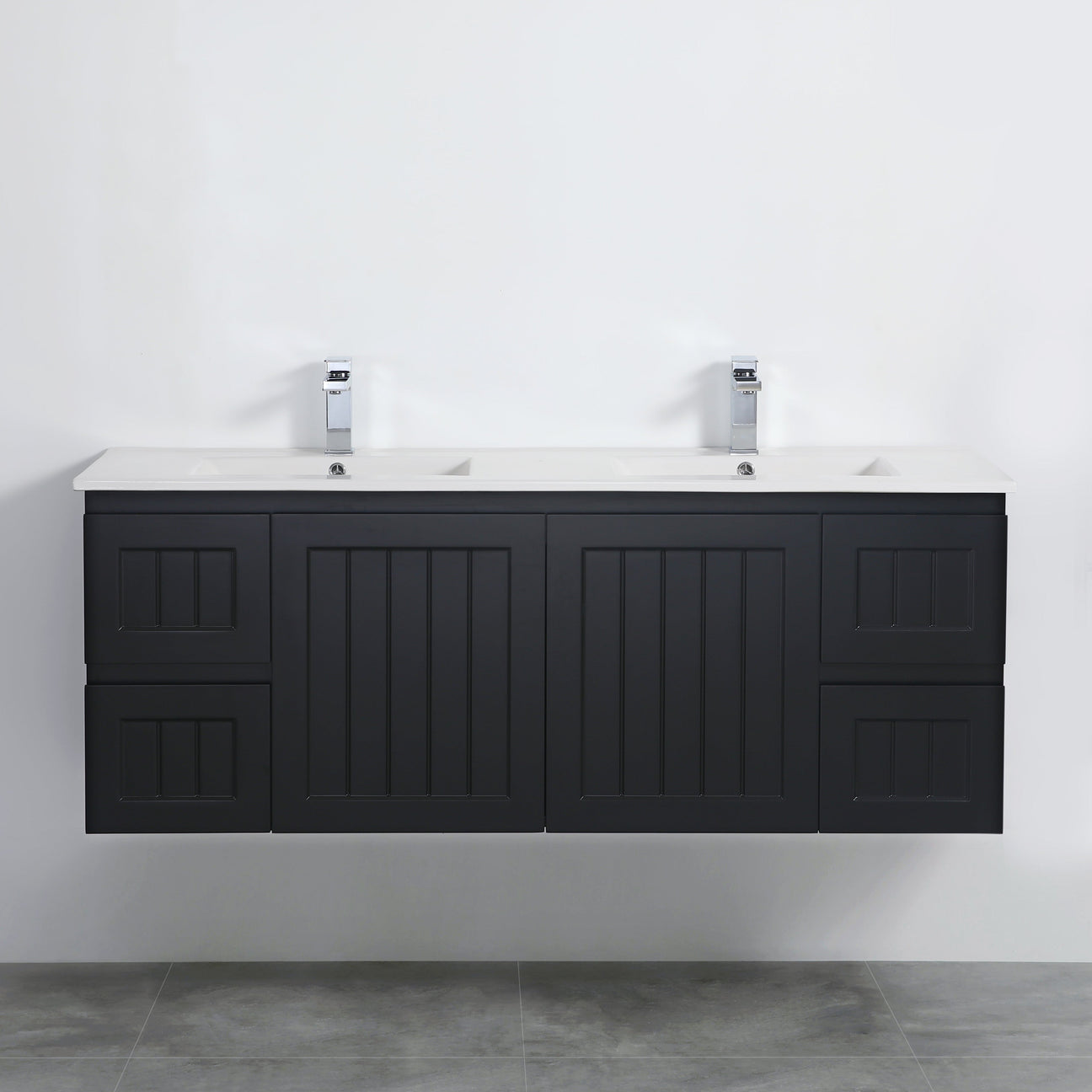 Matte Black Acacia Shaker Vanity