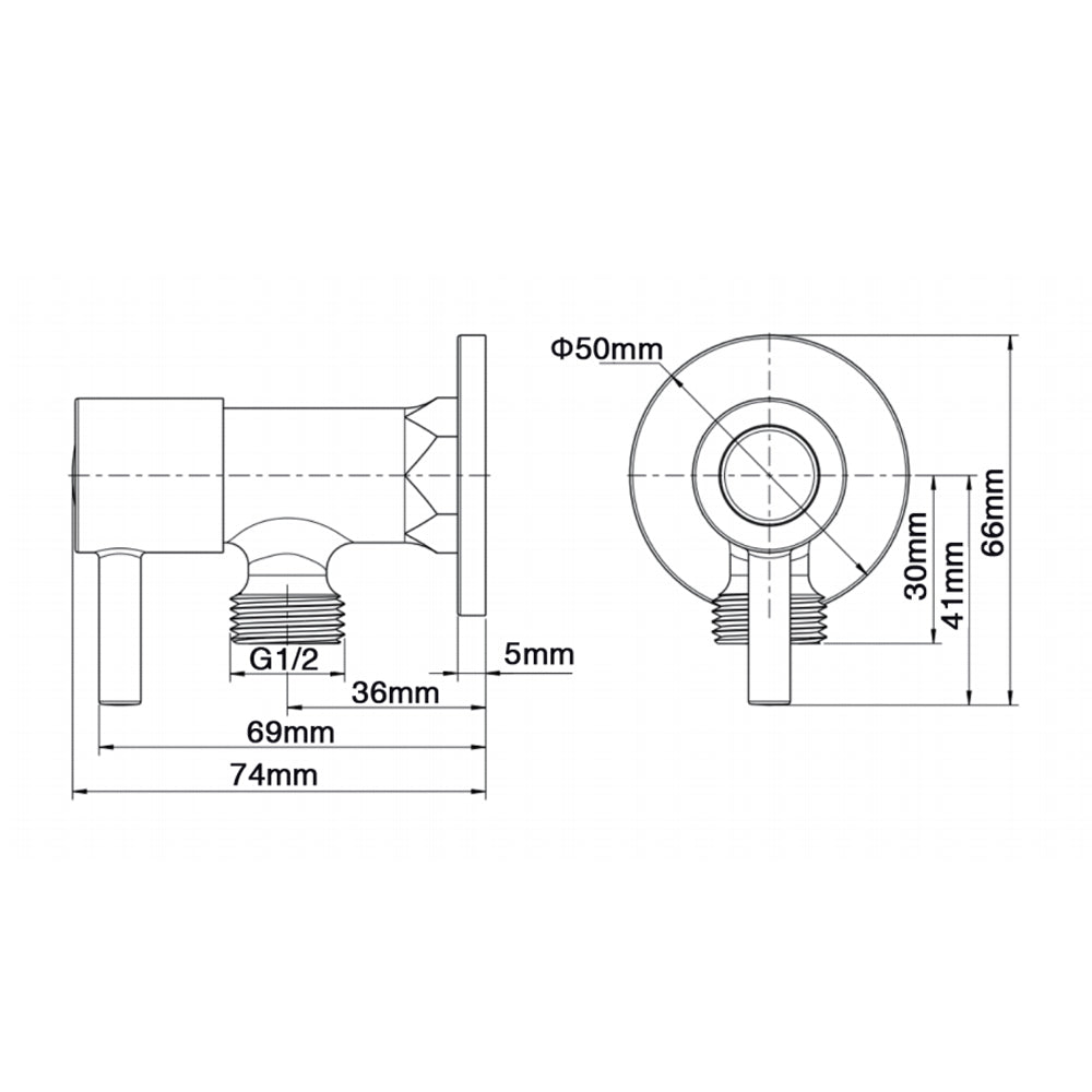 Round Toilet Stop Tap (One Pair)