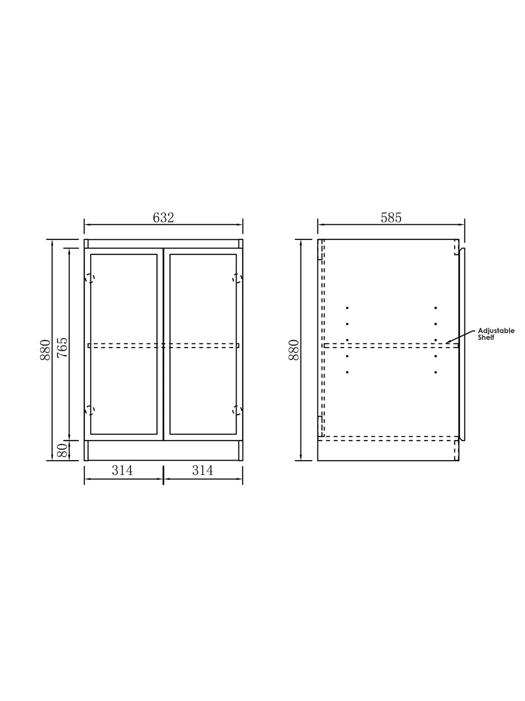 Hampshire White Base Laundry Cabinet Set 1300x600x900mm