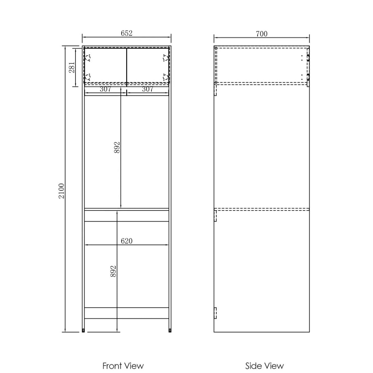 Hampshire Black Laundry Set 1715x600x2100 (Set C)