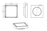 Shower Grate Floor Waste Drain Smart Insert Tile 120*120mm - Brushed Gun Metal Technical Drawing