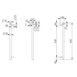 Round Vertical Electric Heated Towel Rack Single Bar(with Timer) | 2 Finishes