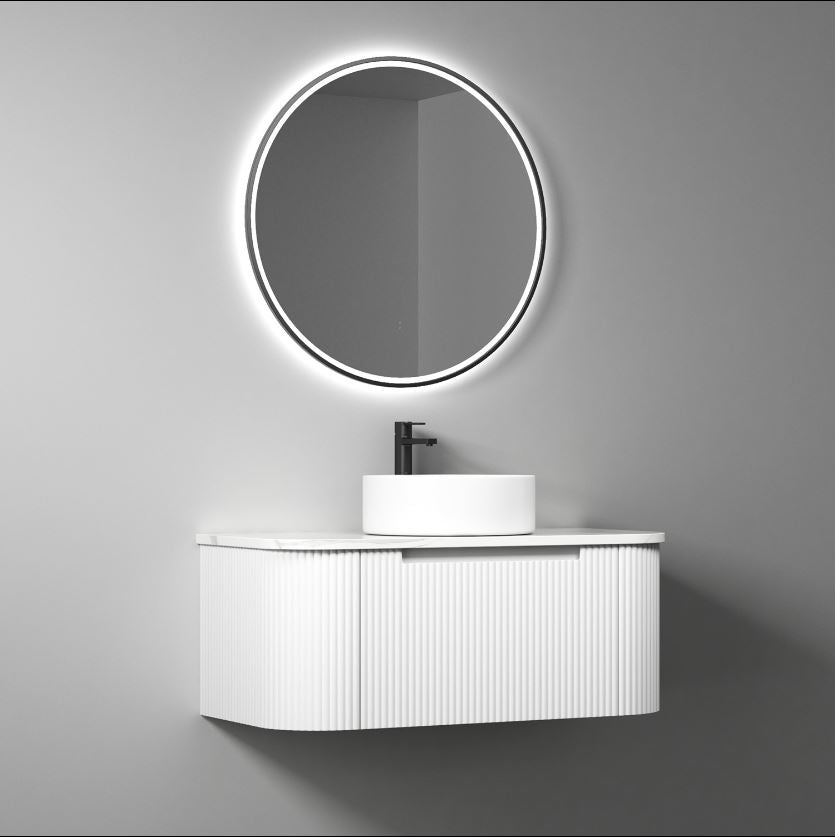 PETRA MARK II Wall Hung Curve Vanity Matte White (All Sizes)