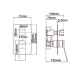 RUSHY Square Wall Mixer With Diverter