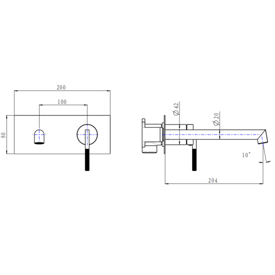 Caddence Wall Mixer with Spout