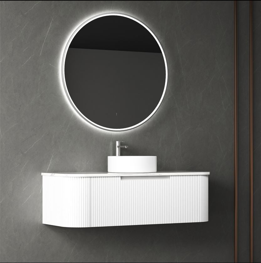 PETRA MARK II Wall Hung Curve Vanity Matte White (All Sizes)