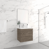 ABS DF Dark American Oak Wall Hung Vanity 600mm