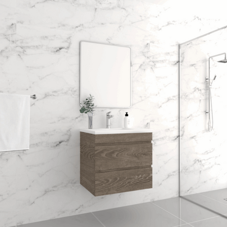 ABS DF Dark American Oak Wall Hung Vanity 600mm