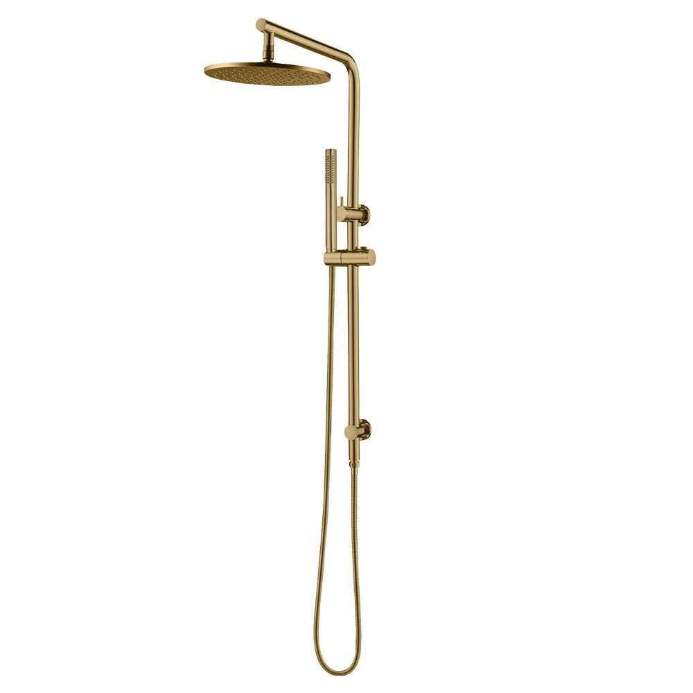 10'' Round Shower Station Top Water Inlet - Brushed Brass